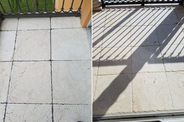 Before & After Exterior Stone Floor Cleaning in Hallandale Beach, FL (1)