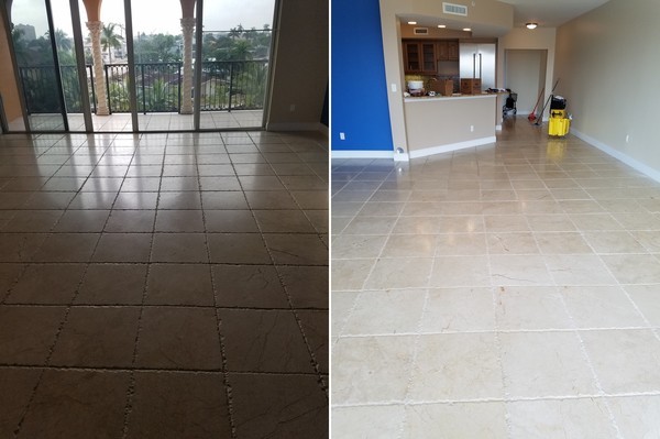 Before & After Interior Stone Floor Cleaning in Hallandale Beach, FL (1)